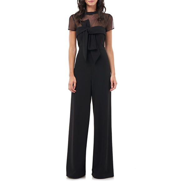 JS Collections 8642237 Women Sz 4 Black Illusion-Yoke Twist-Front Jumpsuit $228 - Picture 11 of 12